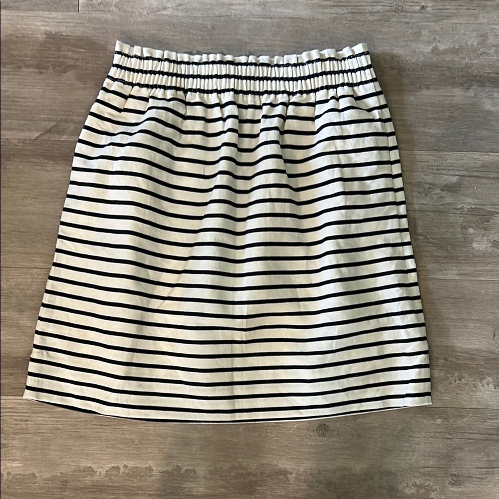 J Crew Striped Black and White Women's Skirt